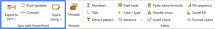 Excel Navifia Sync with PowerPoint ribbon